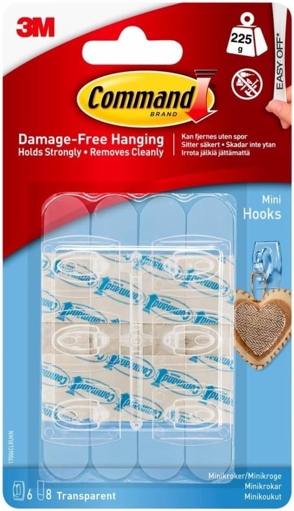 COMMAND 6PK MINI HOOKS (17006CLR)